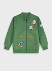 Παιδική φούτερ ζακέτα Energiers πράσινο της ερήμου με τσέπες και κέντημα