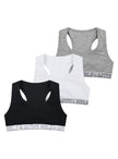 Energiers Σετ 3 Παιδικά Αθλητικά Μπουστάκια #Active Girls - Μαύρο, Λευκό, Γκρι