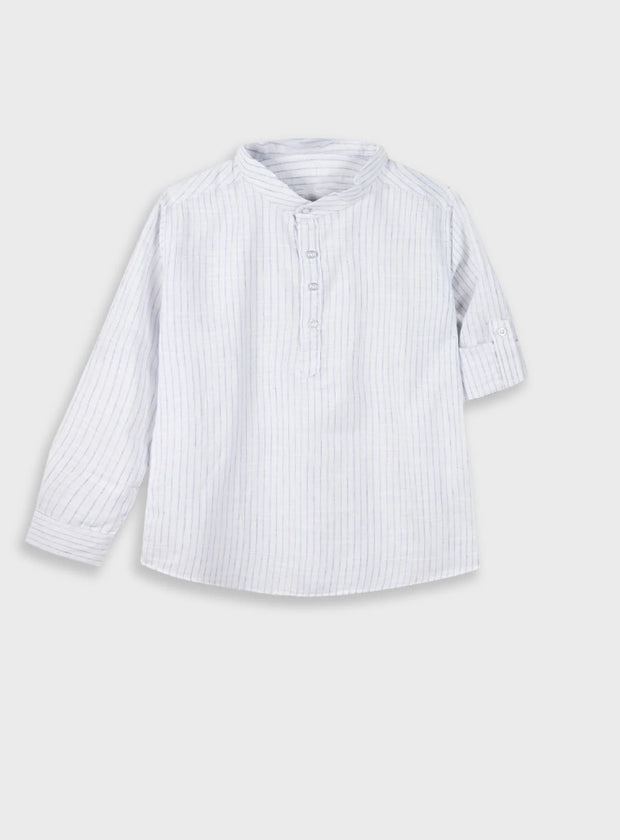Energiers Παιδικό πουκάμισο αγοριών λευκό με ρίγες και όρθιο γιακά – Tsakalino.gr
