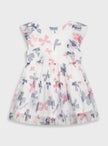 Βρεφικό φόρεμα Energiers λευκό με τούλι και ροζ-μπλε φιόγκους