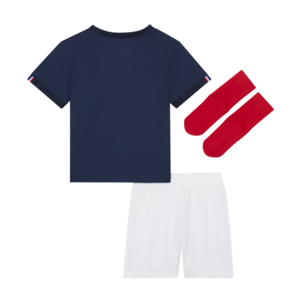 Nike παιδικό σετ ποδοσφαίρου Γαλλίας DN0903-410 με μπλε μπλούζα, λευκό σορτσάκι και κόκκινες κάλτσες