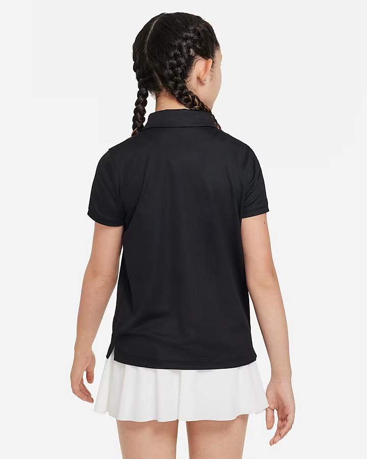 Nike παιδικό μαύρο polo μπλουζάκι DN1967-010 με κοντό μανίκι και γιακά
