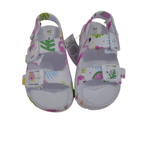 Hot Sand Kids Sandals with Tropical Designs and Double Buckle