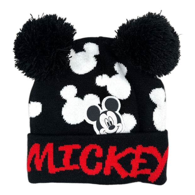 Σετ Σκούφος και Γάντια "Mickey Mouse" με Αφράτα Πομ Πομ για κορίτσι 