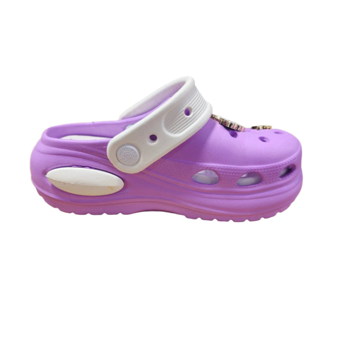 Παιδικές μωβ παντόφλες Twingo με charms και λευκό λουράκι
crocs