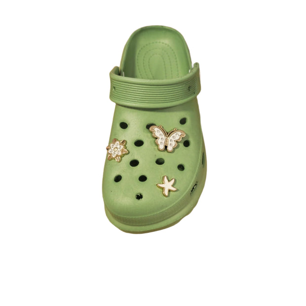 Παιδικές μέντα παντόφλες Twingo με διακοσμητικά charms και λουράκι στη φτέρνα crocs
