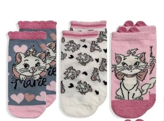 Βρεφικές κάλτσες Disney Baby Marie σετ 3 τεμαχίων ροζ