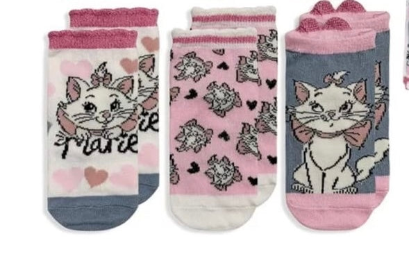 Βρεφικές κάλτσες Disney Baby Marie σετ 3 τεμαχίων ροζ