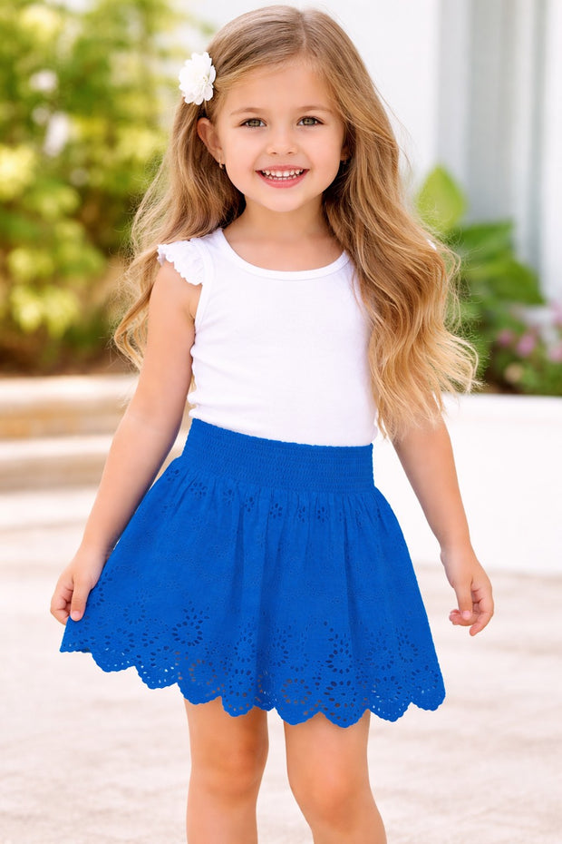 Energiers παιδική ρουά φούστα με διάτρητο κέντημα broderie και λάστιχο στη μέση
