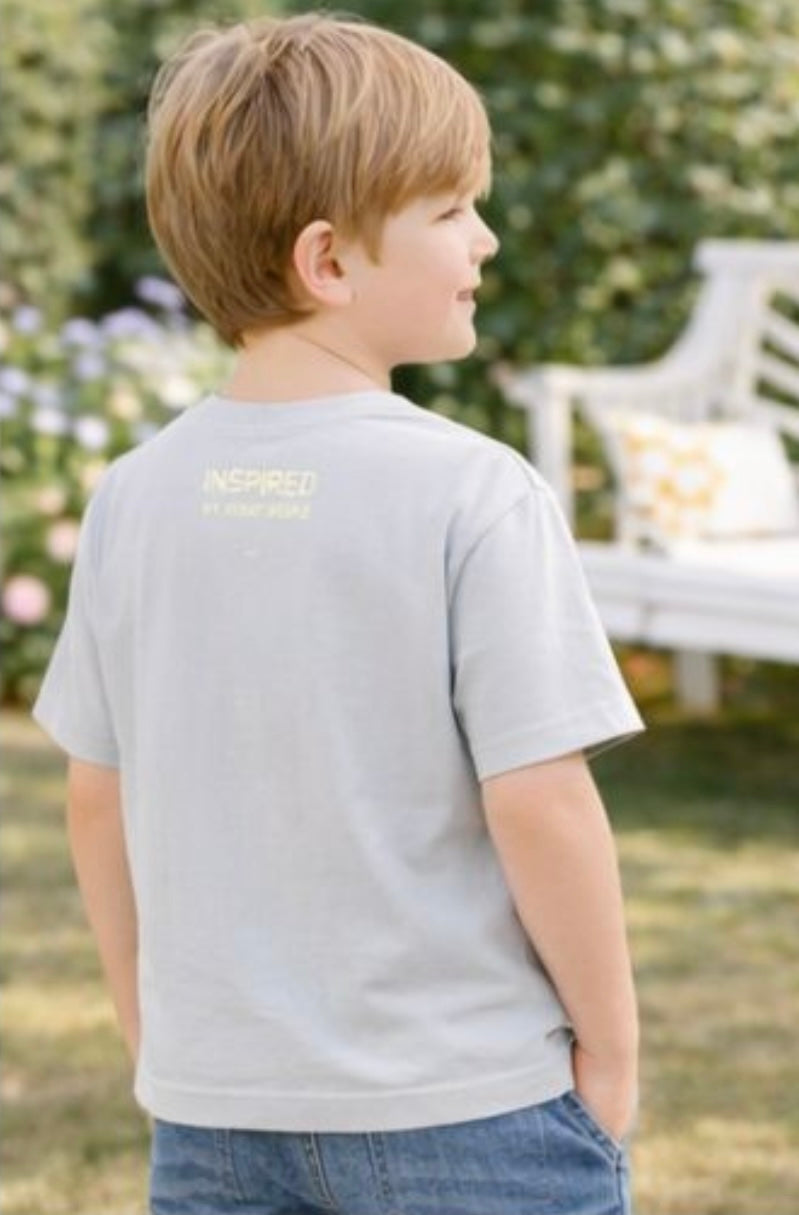 Energiers παιδικό γκρι t-shirt με τύπωμα Inspired και κοντά μανίκια