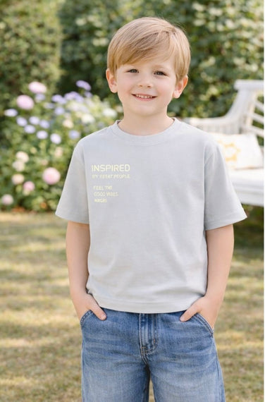 Energiers παιδικό γκρι t-shirt με τύπωμα Inspired και κοντά μανίκια