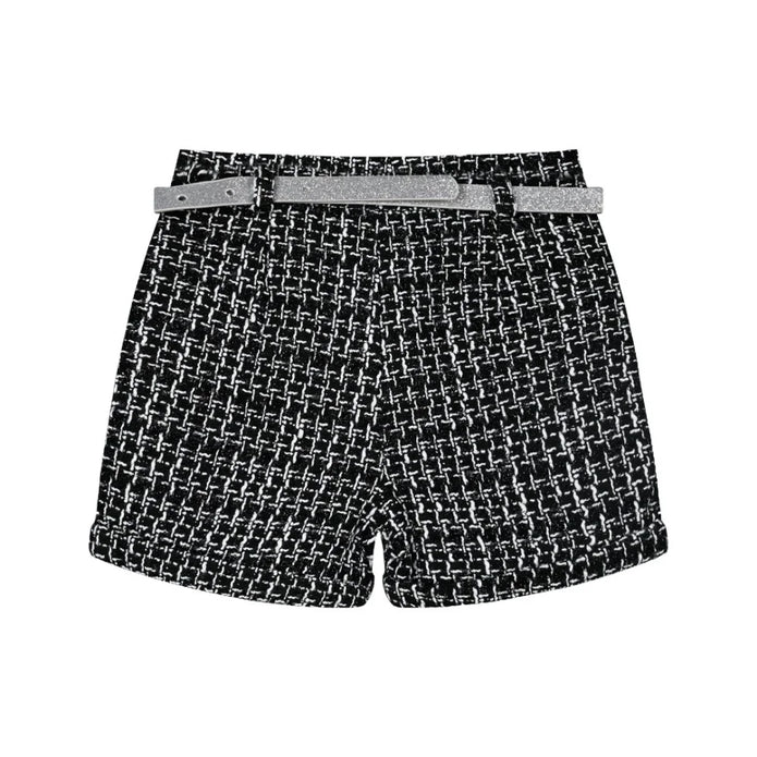 Energiers Παιδικό Σορτς Καρό με Ζώνη - Μαύρο/Λευκό
