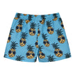 Ανδρικό μαγιό σορτς σε γαλάζιο χρώμα με χιουμοριστικό σχέδιο από ανανάδες που φορούν γυαλιά ηλίου. Διαθέτει ελαστική μέση με κορδόνι ρύθμισης για άνετη εφαρμογή. Ιδανικό για καλοκαιρινές εξορμήσεις και παραθαλάσσιες δραστηριότητες.
