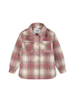 Παιδικό καρό πουκάμισο-ζακέτα σε αποχρώσεις του ροζ και μπεζ, με μακριά μανίκια και κουμπιά μπροστά. Διαθέτει δύο μπροστινές τσέπες με καπάκι, ιδανικό για casual και μοντέρνες εμφανίσεις.