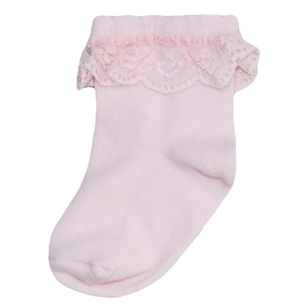 Energies Set of Children's Socks with Lace - 3 Pairs Romantic Colors
