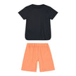 Energiers Σετ Παιδικό - Μπλουζάκι Μαύρο με Τυπώματα & Πορτοκαλί Βερμούδα