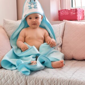 Παιδικό - βρεφικό Μπουρνούζι πετσέτα  Κάπα με Κουκούλα για αγόρι 