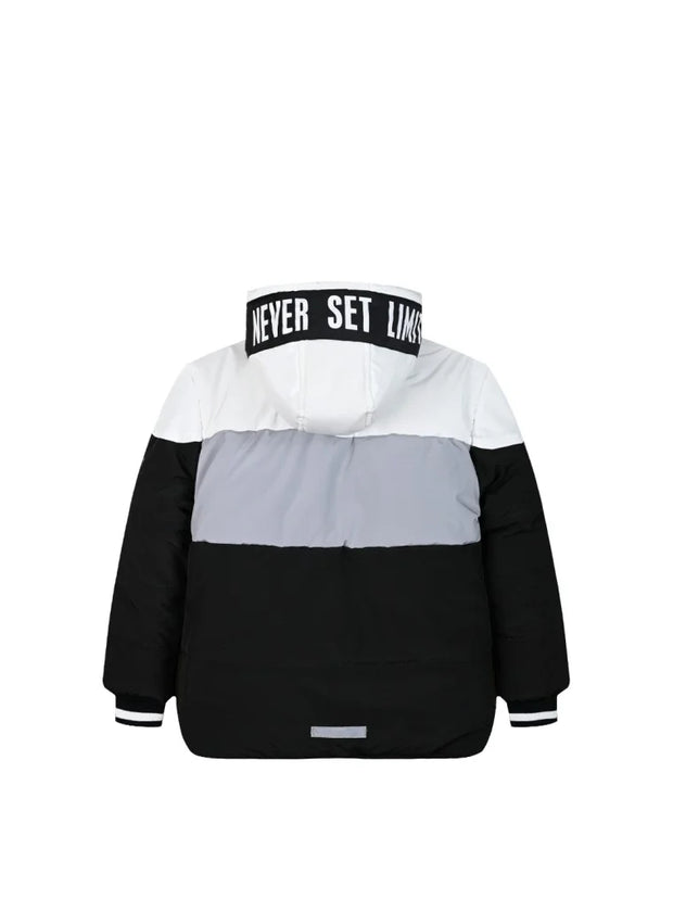 Αγορίστικο μπουφάν Energiers διπλής όψης colorblock πίσω όψη με “Never Set Limits” στην κουκούλα