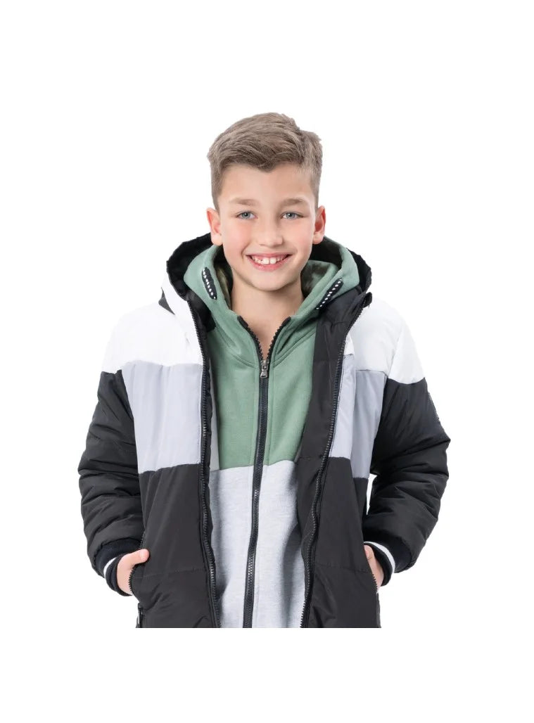 Αγόρι με μπουφάν Energiers διπλής όψης colorblock με κουκούλα