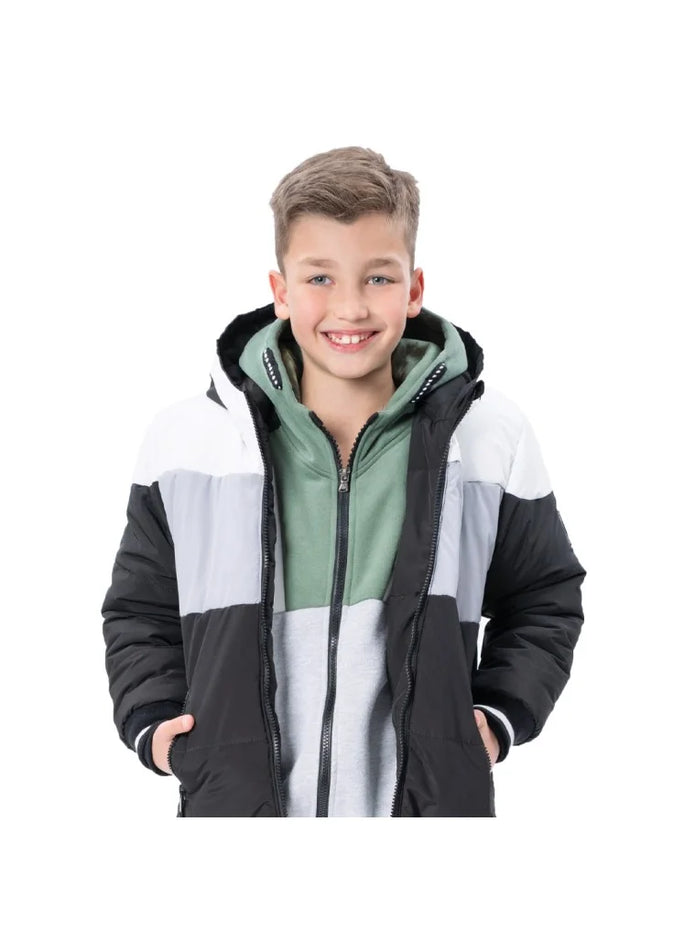 Αγόρι με μπουφάν Energiers διπλής όψης colorblock με κουκούλα