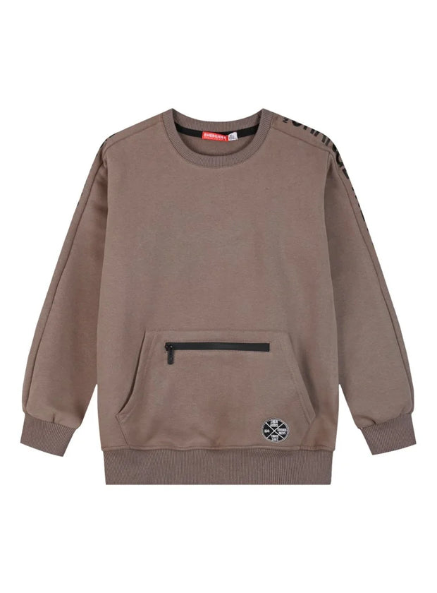 Αγορίστικο φούτερ Energiers σε χακί χρώμα με μπροστινή τσέπη και φερμουάρ