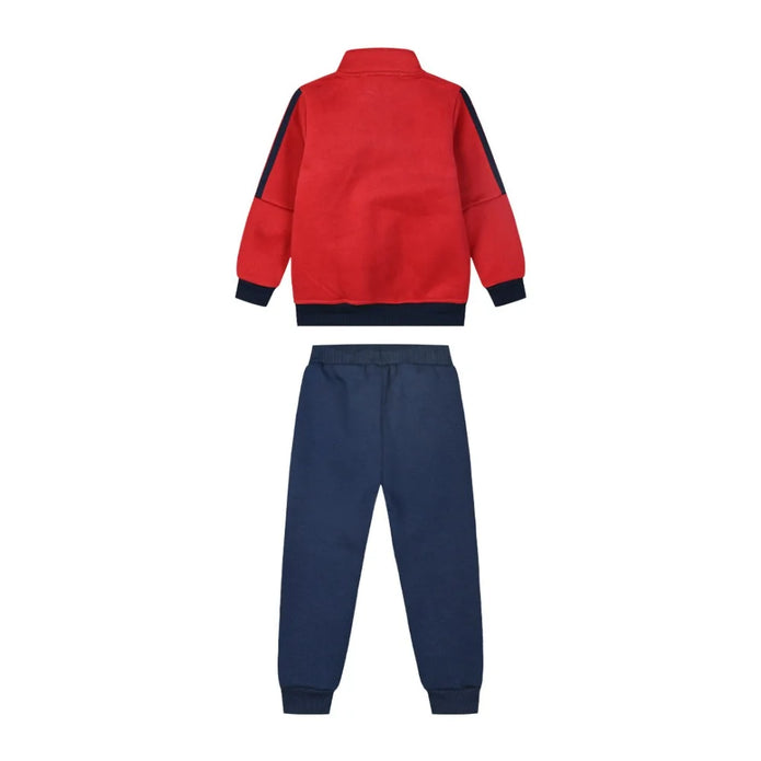 Πίσω όψη αγορίστικου σετ φόρμας Energiers σε κόκκινο και μπλε χρώμα