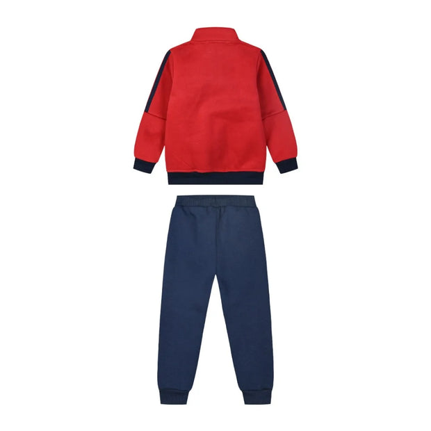 Πίσω όψη αγορίστικου σετ φόρμας Energiers σε κόκκινο και μπλε χρώμα