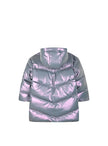 Ιριδίζον μεταλλιζέ παιδικό μπουφάν Energiers με κουκούλα – πίσω όψη.