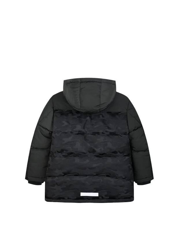 Παιδικό μπουφάν parka Energiers σε μαύρο χρώμα με παραλλαγή – πίσω όψη.