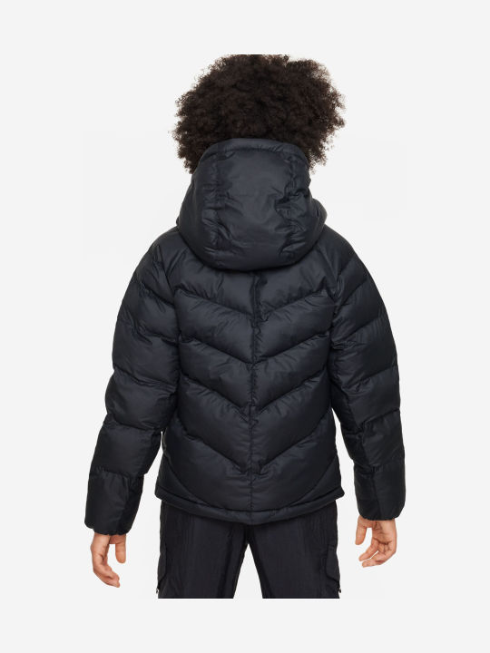 Nike παιδικό μαύρο puffer μπουφάν με κουκούλα FN7730-010