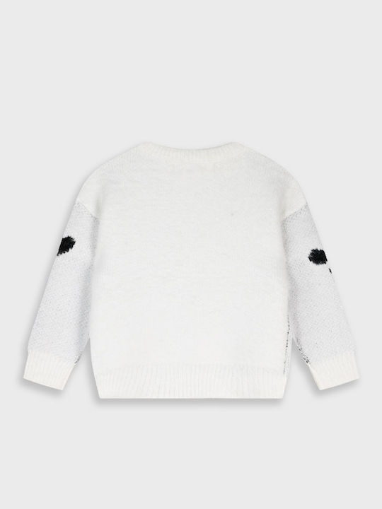 Λεπτομέρεια παιδικού πλεκτού πουλόβερ Energiers με λουλουδένιο σχέδιο