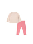 Πίσω όψη βρεφικού σετ Energiers με μακρυμάνικη μπλούζα και ροζ παντελόνι